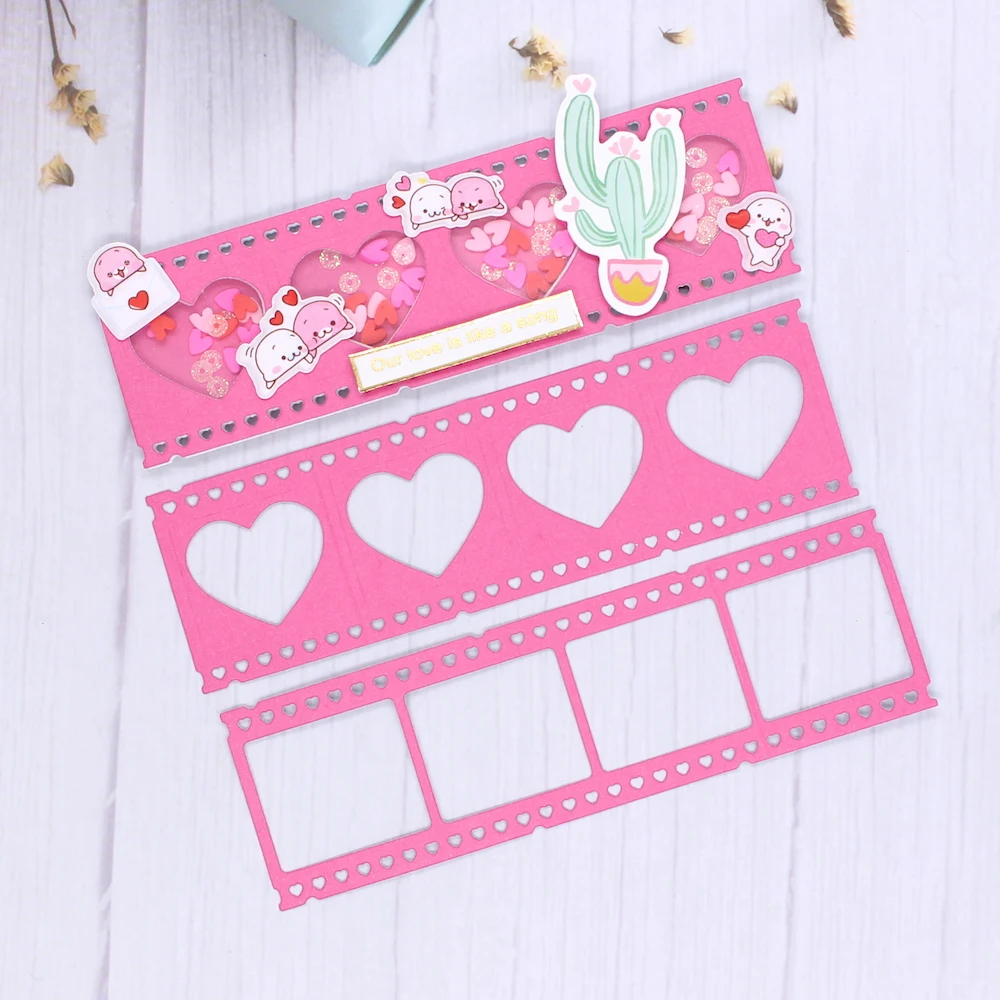 KSCRAFT serca granicy taśmy metalowe wykrojniki szablony dla DIY Scrapbooking dekoracyjne wytłaczanie kartki DIY