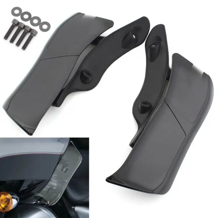 Motorcycle Black Adjustable Upper Batwing Fairing Accents Air Deflector Wind Deflectors For Harley 15-Up Road Glide FLTRX FLTRXS