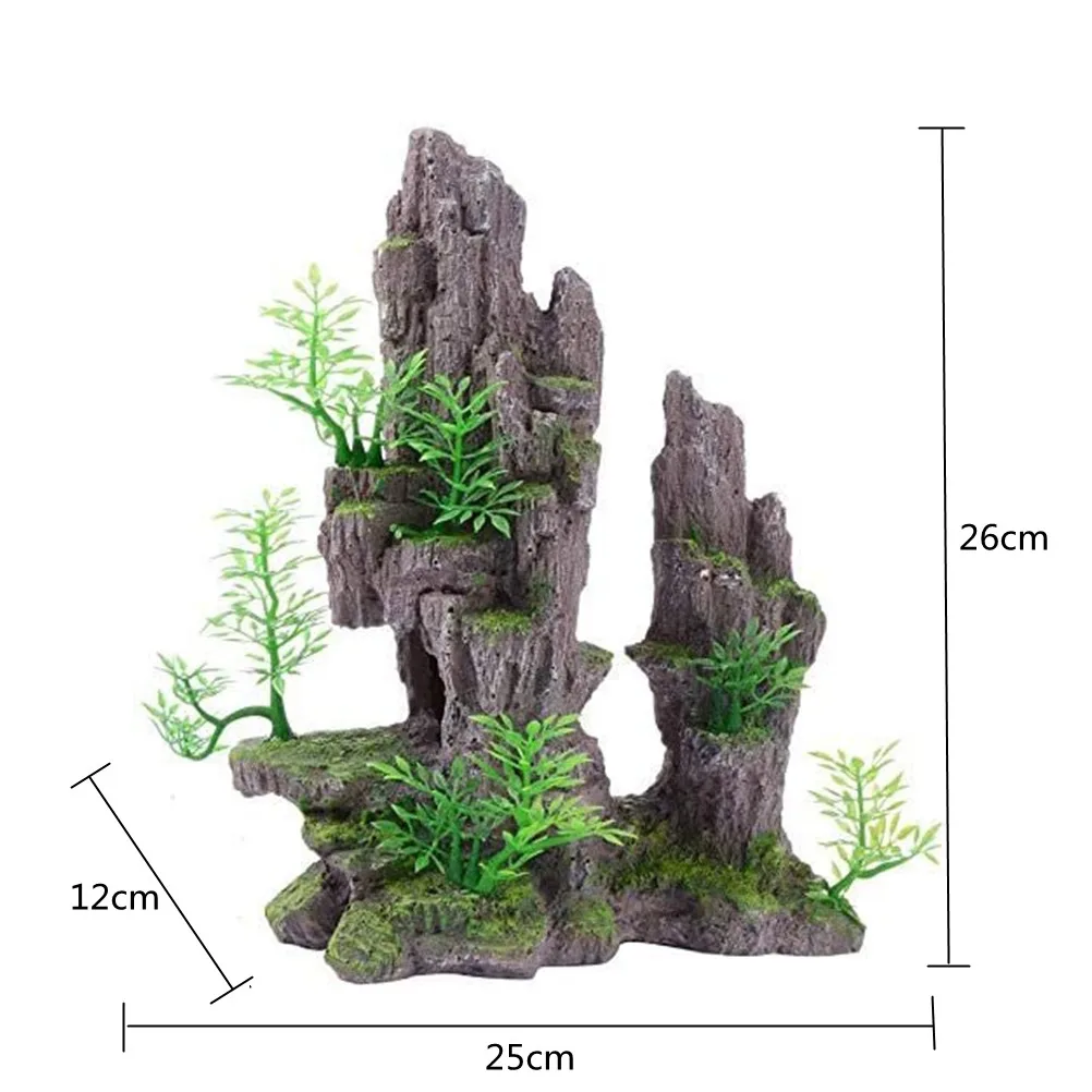 Aquarium Rockery Decoration Fish Tank Artificial Resin Rockery Stone Landscape Antique Castle Decor Ornament Aquarium Accessory