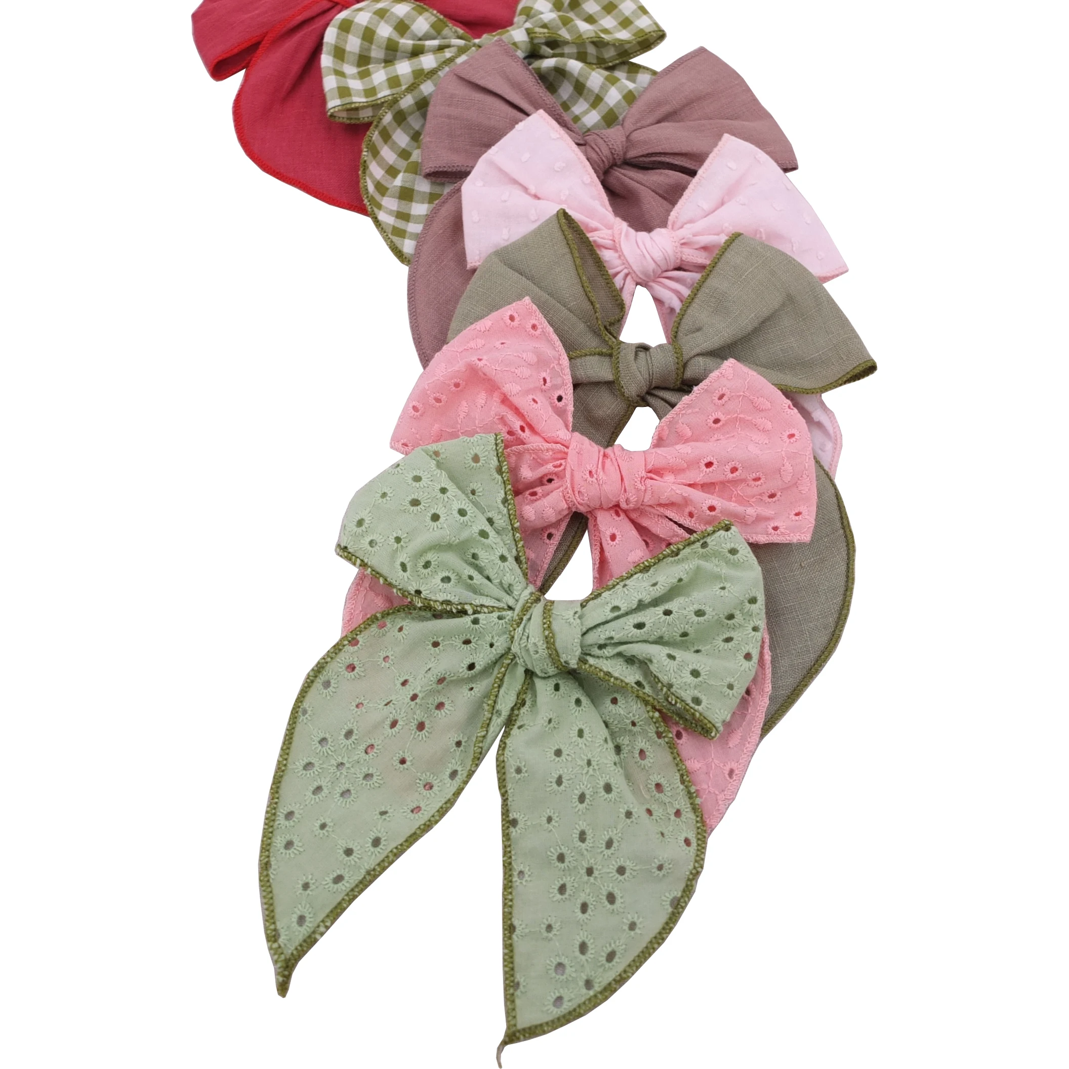 4 PCS Linen Sailor Bow Hair Clips Baby Girls Kids Women Hair Bows Clips Barrettes Hairbow Hairgrips Headwear Accessories