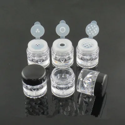 3ML Empty Cosmetic Sifter 1/3/12 Holes Refillable Bottle Loose Powder Jars Container Portable Travel Use Cosmetic Containers