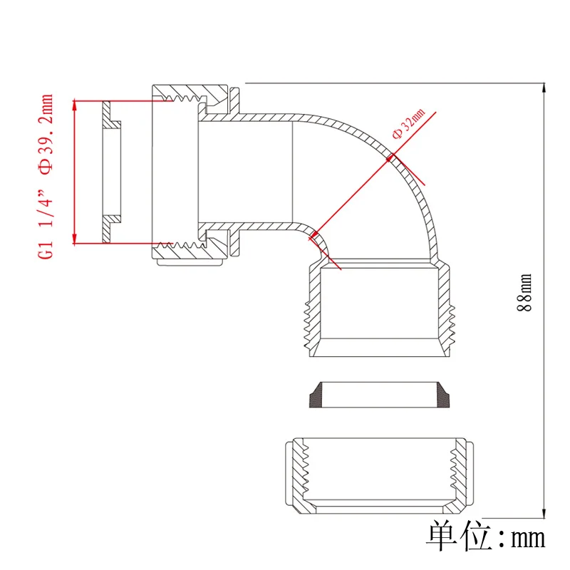 Talea Wc Waschbecken Rechts Winkel Adapter 32mm Gerade Rohr Variable Winkel Fitting 90MM Stecker QS565