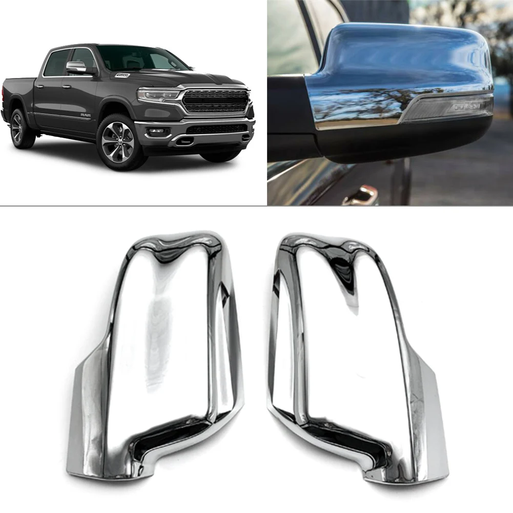 

Chrome Car Rearview Mirror Side Cover Molding Trim For Dodge Ram 1500 2019 2020 2021 2Pcs