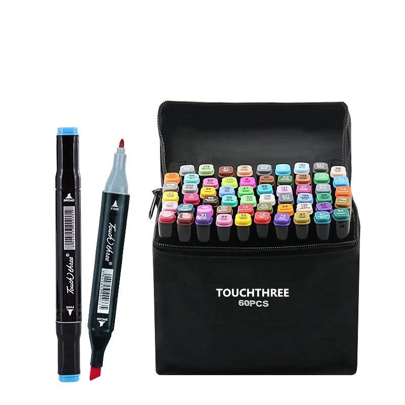 Touchthree Optional Farbe Alkohol Based Art Marker Dual Kopf Skizzieren Marker Pinsel Stift Für Künstler Zeichnung Schule Kunst Liefert