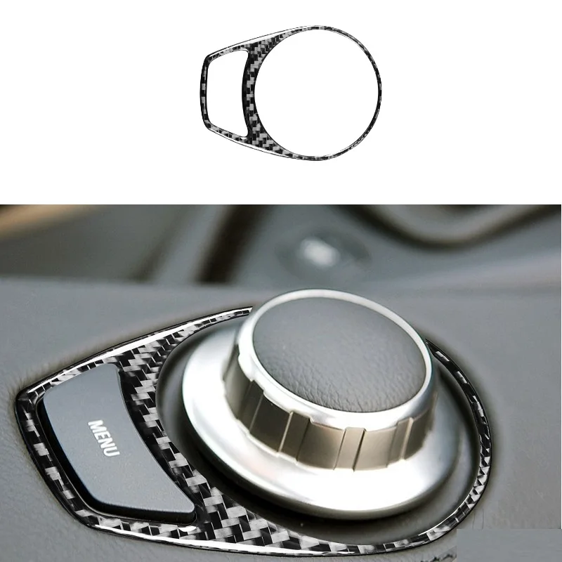 

Carbon Fiber Stickers Car Radio Console Button Menu Knob Frame Interiors Accessories Fit For BMW 6 Series M6 E63 E64 2004-2010