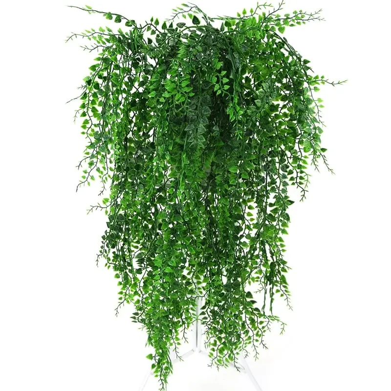 Artificial Jungle Turtle Leaf Rattan Plants Small Fake Silk Tropical Palm Leaves Vine Wedding Home Wall Hanging Decoration