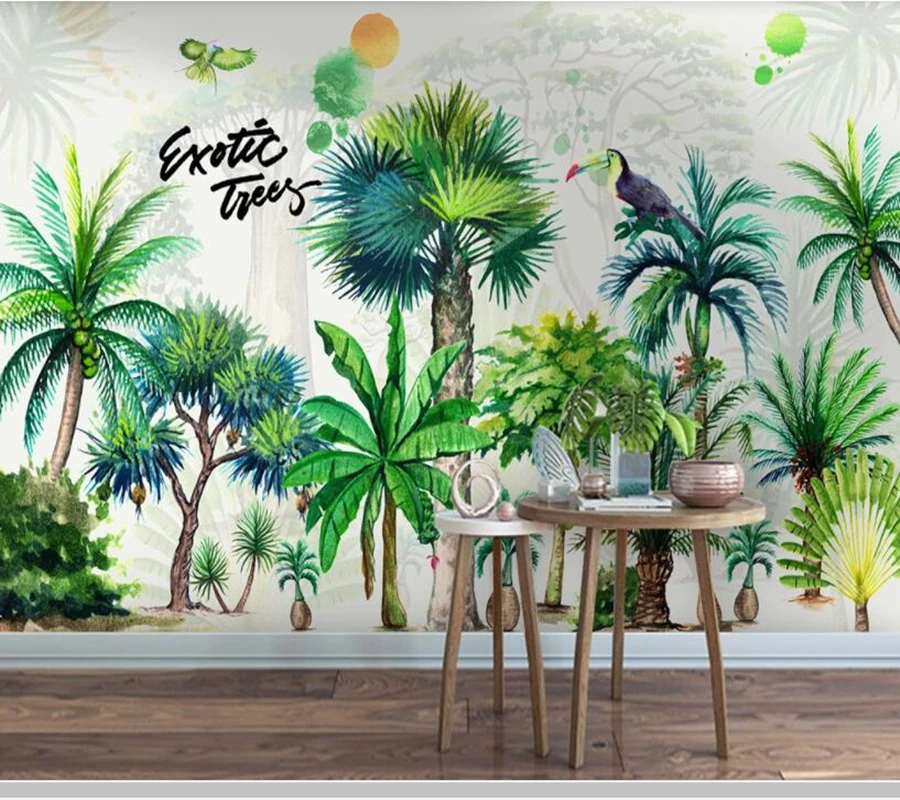 

Papel de parede modern tropical plant forest 3d wallpaper,living room tv wall children bedroom wall papers home decor mural