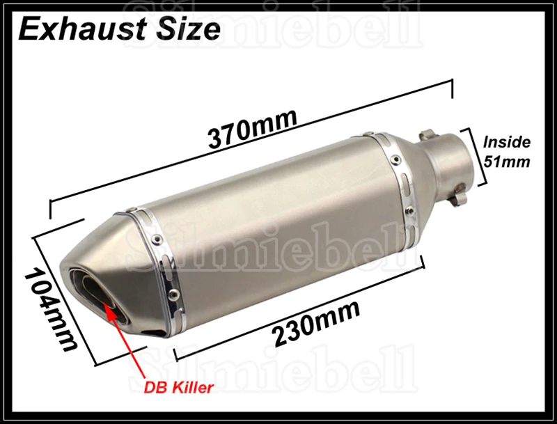 Motorcycle Exhaust System Slip On Middle Link Pipe Ak Exhaust muffler with DB Killer For DUCATI 696 Monster 696 695 796 795 1100