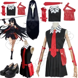 Anime Akame ga KILL! Cosplay Costume Akame cos Cool Suit JK Uniform clothes Akame Halloween Dress+Shirt+Tie Accessories Sets