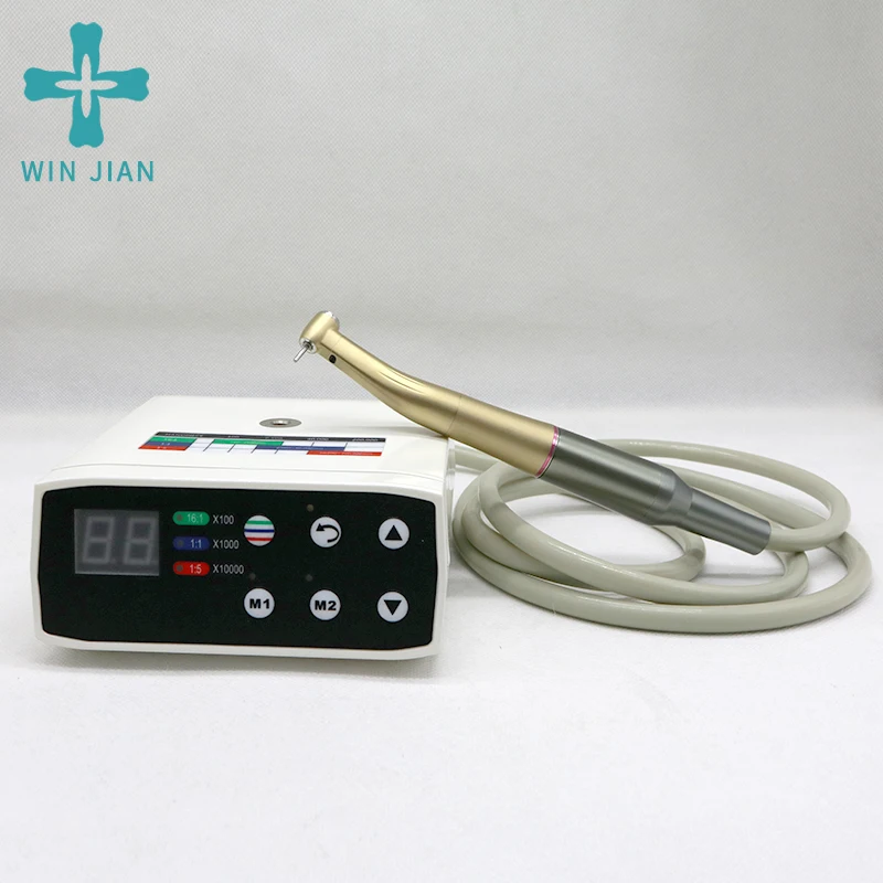 Dental motor with 1:5 1:1 contra angle slow speed handpiece Dental Brushless LED Electric Micro Motor Increasing Handpiece