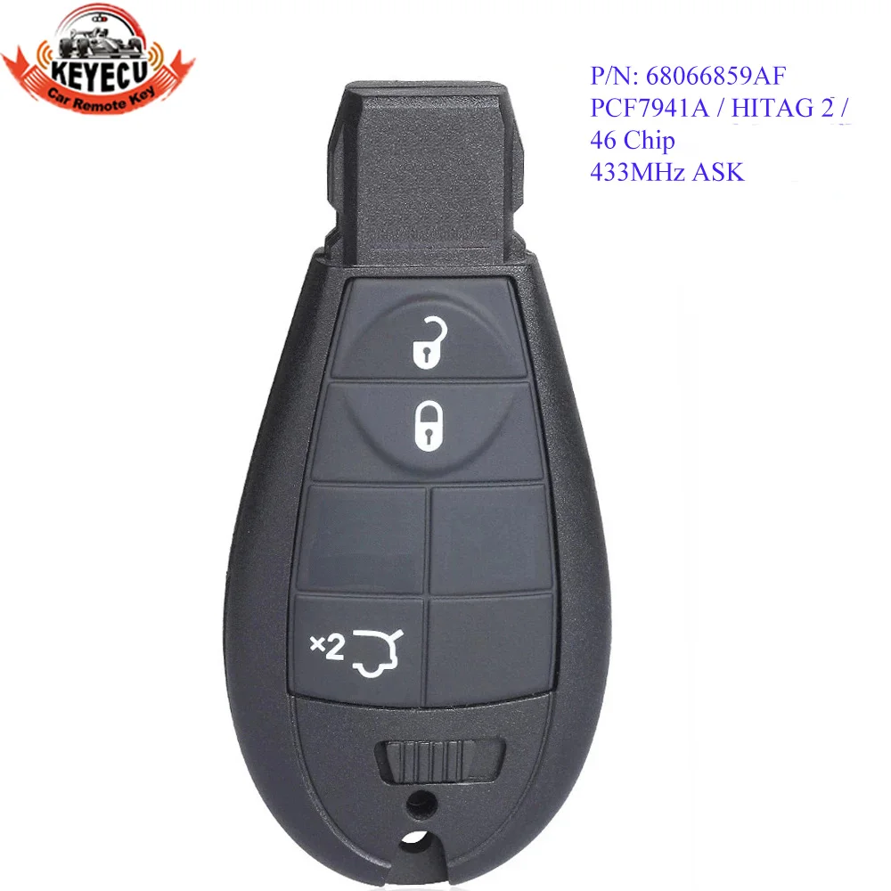 Remote Fobik Control Car Key 2 3 5 Buttons 433MHz ID46 Chip For Chrysler Grand Voyager 300C 2009 2010 2011 2012 2013 56046715AD