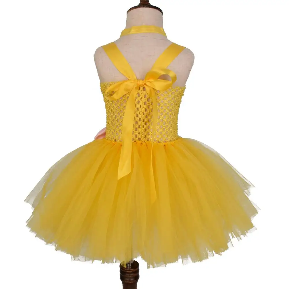 Anatra Tutu Costume Del Bambino Della Ragazza Festa di Compleanno Vestito Dal Tutu Del Fumetto Giallo Fluffy Tulle Abiti Bambini Costume di Halloween 1-12Y