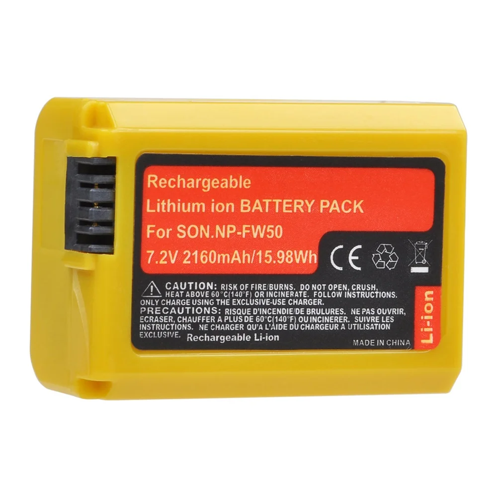 2160mAh NP-FW50 NP FW50 Battery +LED Charger with Built-in USB Cable&Type C Port For Sony A6000 A5000 NEX-3 7 5N F3 Alpha 7R II