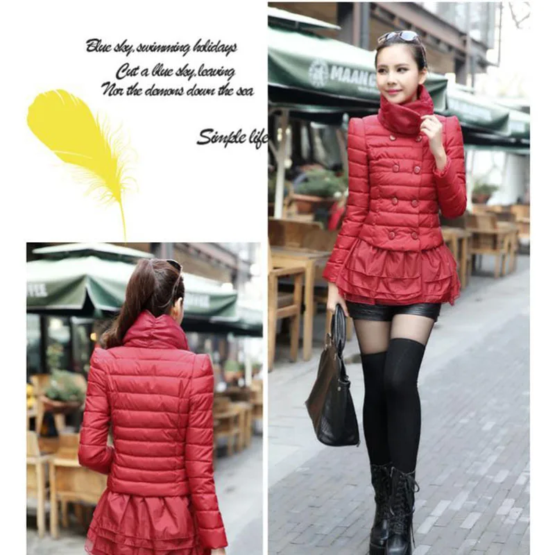 2023 Winter Women Down Cotton Jacket Parkas Double-Breasted casaco feminino Fashion Red Puffer Coats Female Coat Overcoat 4XL