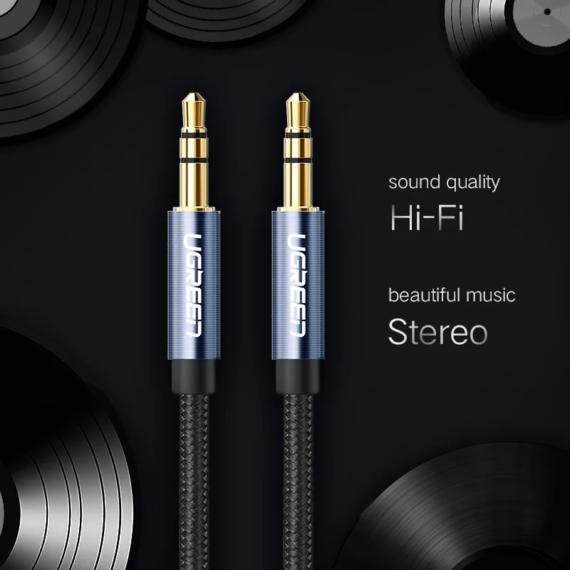 UGREEN 3.5mm Adudio Cable AUX Cord Male to Male Braided Cable for 3.5 Jack Car Home Stereos iPhone iPad 3.5 mm Auxiliary Cable