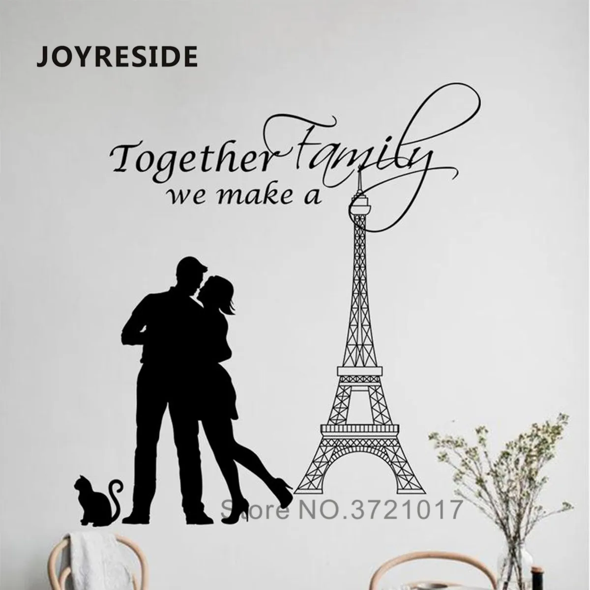 

JOYRESIDE Love Pairs Wall Decals Home Livingroom Decoration Lovers Loving Wall Decal Vinyl Wall Decor Family Couples Mural WM464