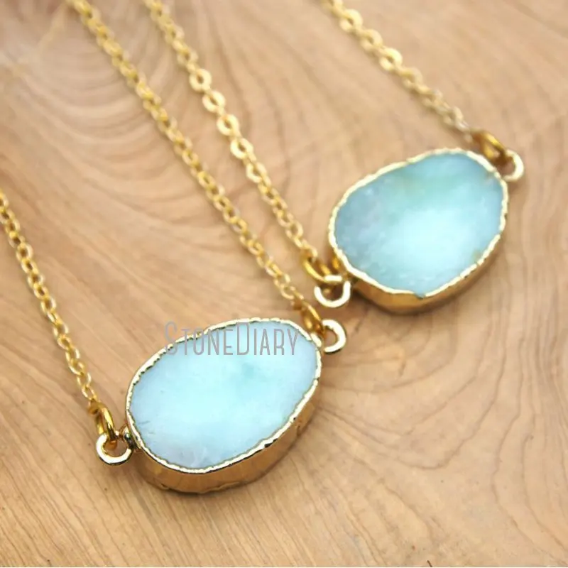 

NM15765 10Pcs Cheap Australian Jades Chains Necklaces Gold Plating Free Form Chains Necklaces Outlet 18inch