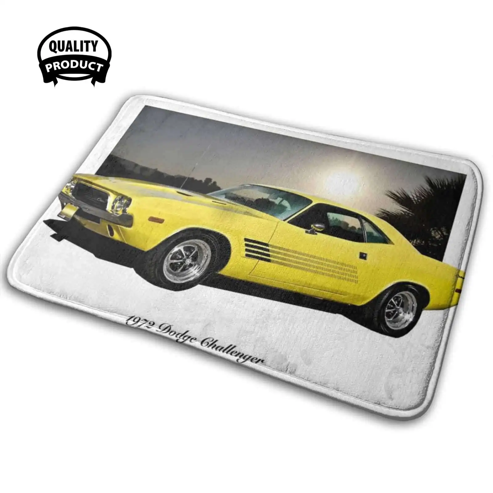 1972 Dodge Challenger 3D Household Goods Mat Rug Carpet Cushion 1972 Challenger Mopar Challenger Rally Wheels Graphics Auto