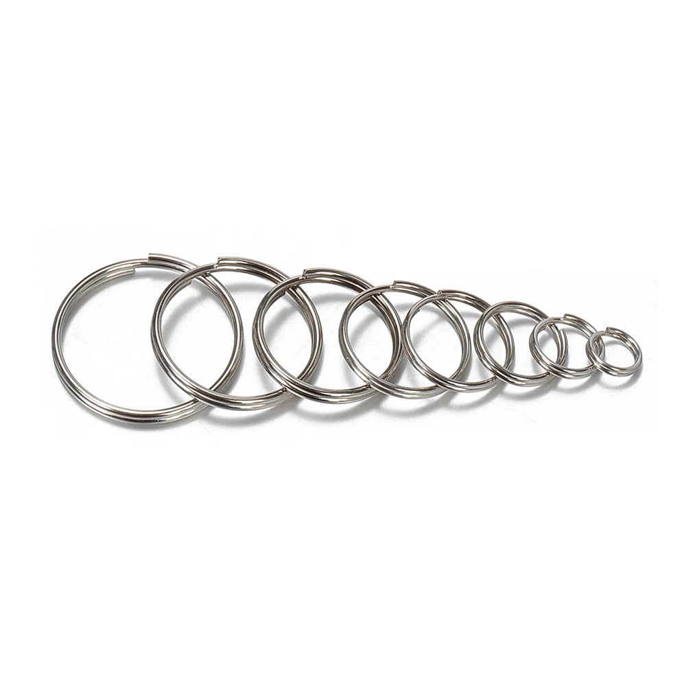 50 teile/los Metall Schlüsselring Blank Kreis für DIY Schlüsselbund Schmuck Machen 6-20mm Schlüssel Halter Split Ring Stecker zubehör