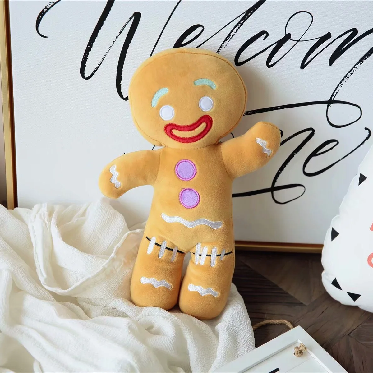 かわいいジンジャーブレッドマンぬいぐるみベビーなだめる人形ビスケット枕クッショントナカイ家の装飾子供のためのクリスマスギフト