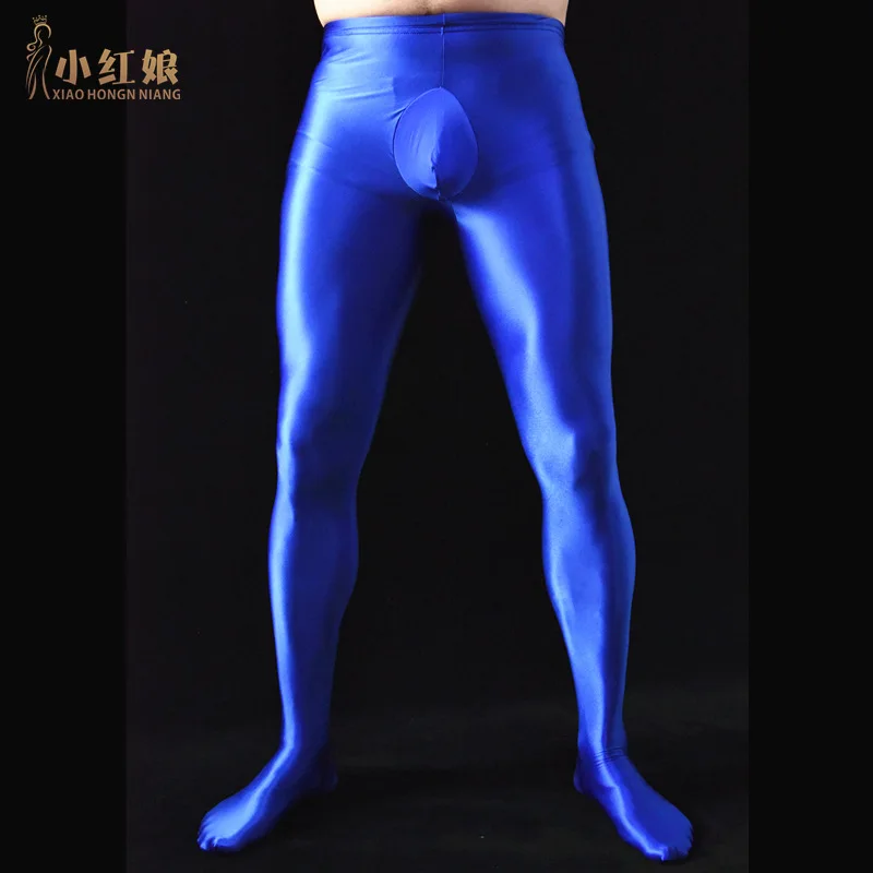 Men 70D Thin Skinny Pants Long Johns Leggings Smooth Super Elastic Tight Dance Yoga Tights Pajamas Leotard Open Crotch Pantyhose