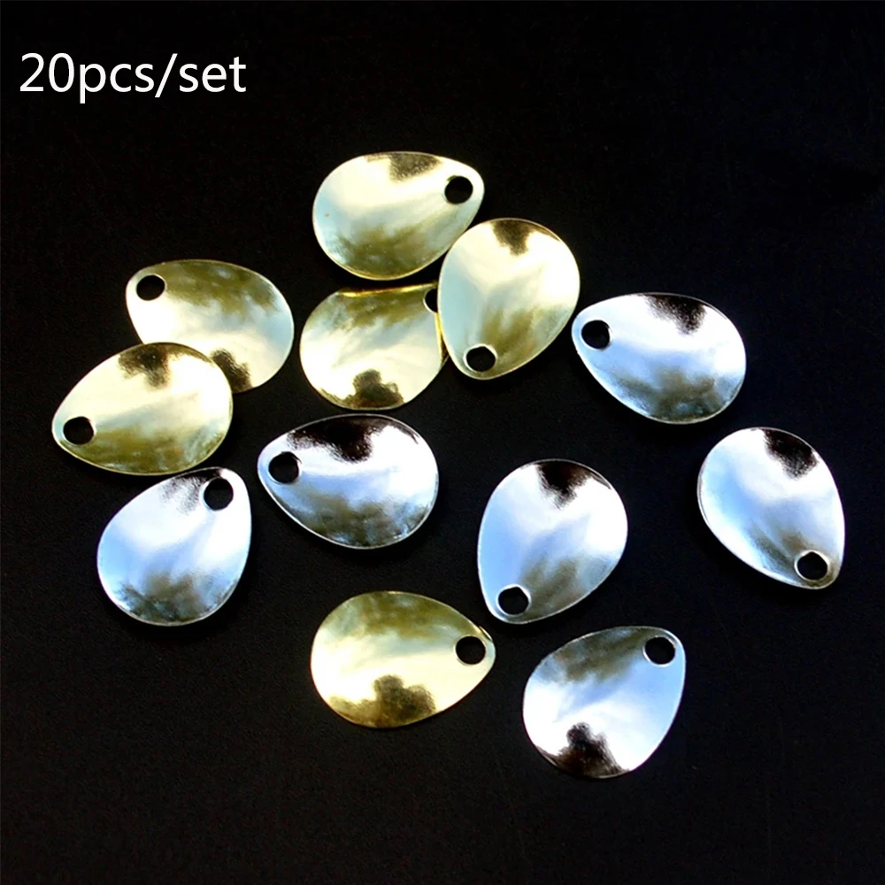 20pcs/lot Fishing Spinner Rings Blades Smooth Nickel Spoons Plaice Tackle Craft DIY bait fishing tool lure accessories