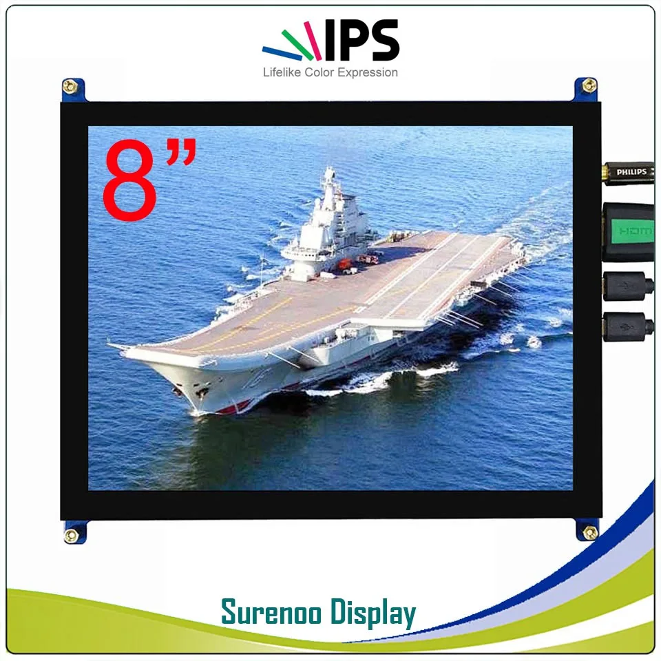 8.0 "1024*768 4:3 Hoge Helderheid Hdmi-Compatibel Lcd Module Display Monitor Ips Scherm Usb Capacitive Touch panel Audio Output