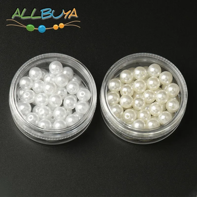 4-20mm Milky White Round Plastic Acrylic ABS Imitation Pearls Loose Beads for Needlework Jewelry Making DIY Bracelets Necklaces