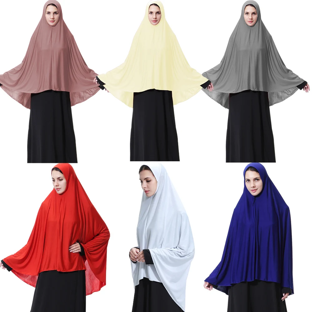 

Muslim Long Hijab Full Cover Arab Niqab Burqa Beanie Islamic Khimar Buckle Scarf Robe Prayer Clothes Scarf Abaya Ramadan New