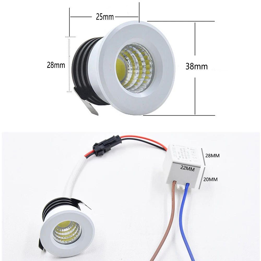 Led Mini lampa świecąca W dół 3W światło punktowe wpuszczone W sufit Downlight AC85-265V reflektor Aluminium biały czarny Siver złota obudowa LED