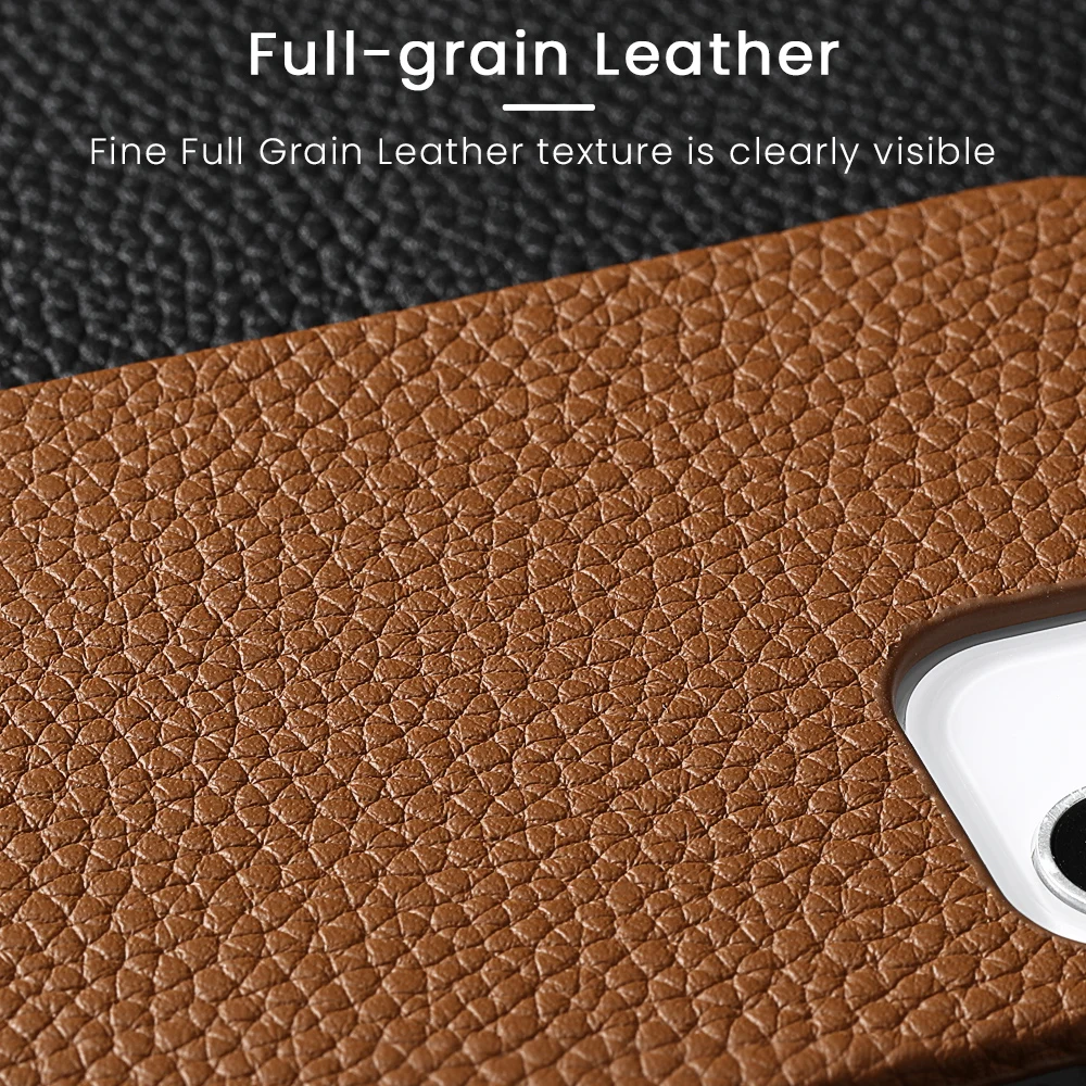 Genuine Cow Leather Phone Case for Apple iPhone 15 13 14 Pro Max 15Pro 14Pro 13Pro 12ProMax Shockproof Protector Back Cover