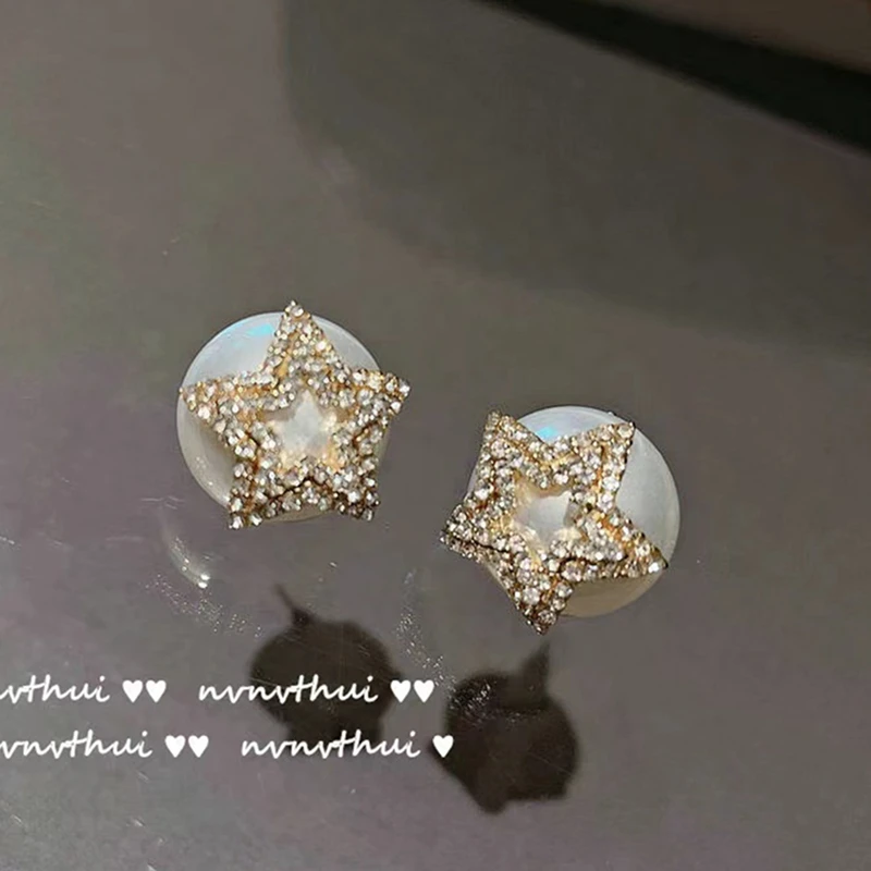 عالية الجودة موضة الاتجاه خمر الكامل الزركون ستار اللؤلؤ أقراط للنساء ، الفاخرة بسيطة وفريدة شخصية الحلو الهدايا