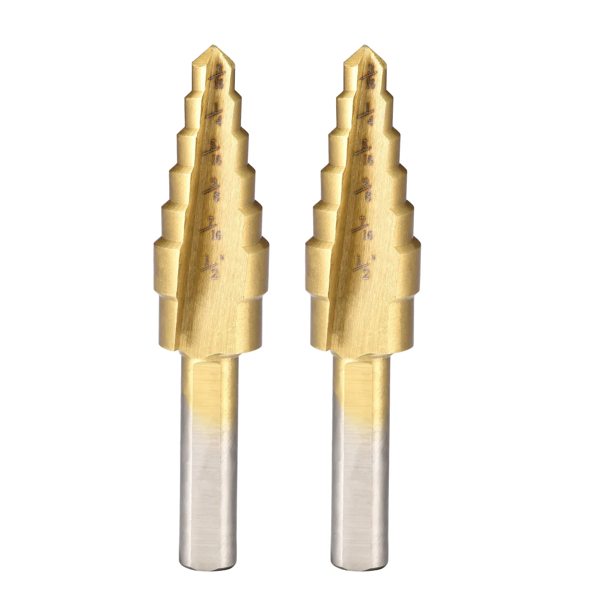 Uxcell 2Pcs Step Drill Bit HSS4241 3/16