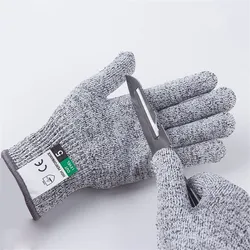 Guantes de trabajo de carnicero para cocina, manoplas de seguridad de alambre resistentes a Cortes, nivel 5, para desplumar ostras, peces y jardinería