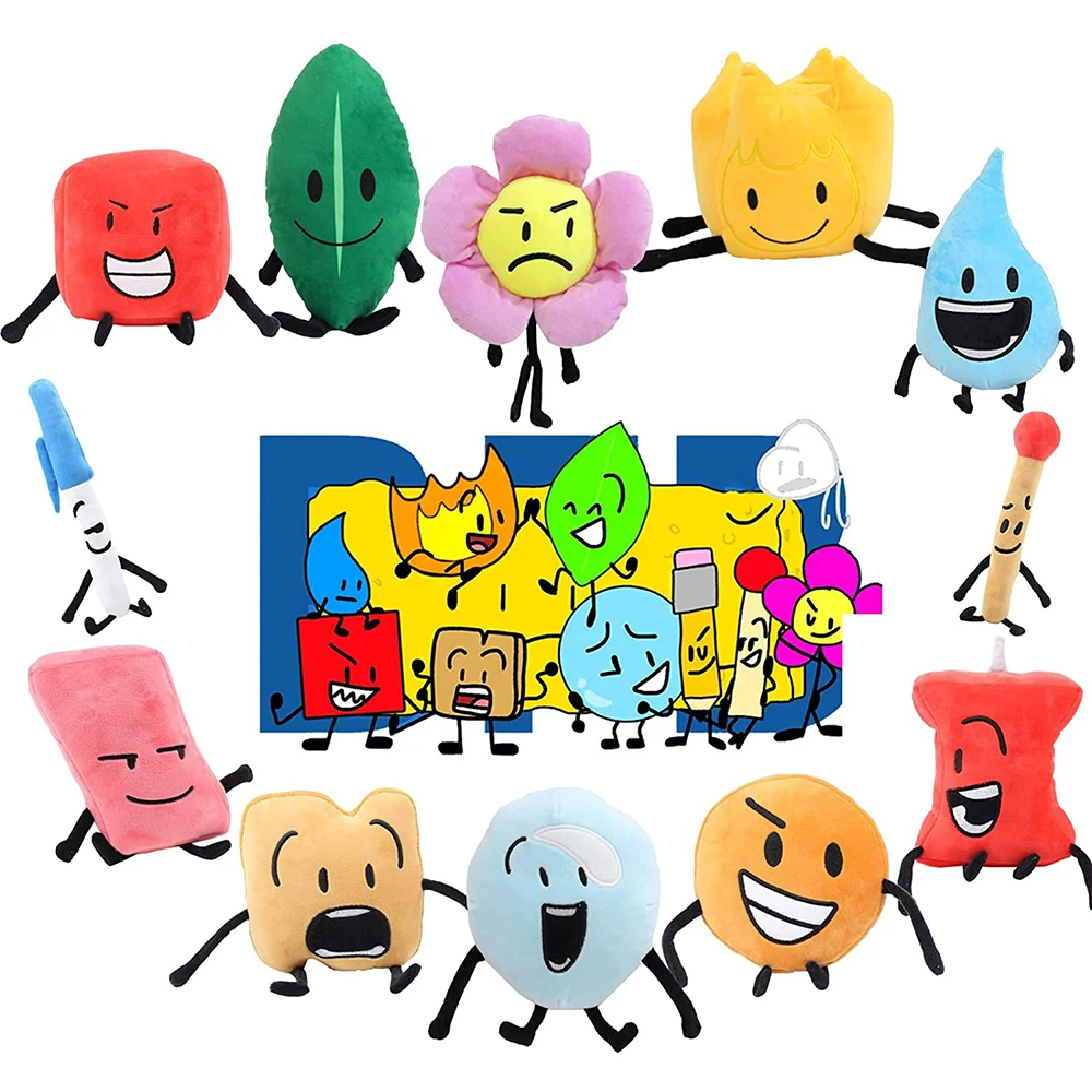 

5/7/12pcs Bfdi Plushie Battle for Dream Island Plush Toy Stuffed Animal Cartoon Plant Soft Doll Leafy Firey Coiny Children Gifts