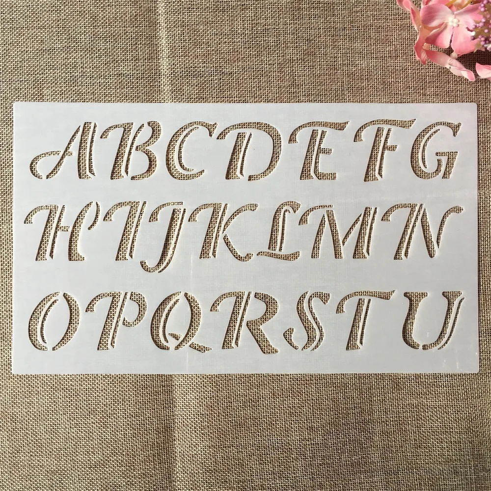 3Pcs 30*17cm Alphabet English Letters DIY Layering Stencils Painting Scrapbook Coloring Emboss Decor Template