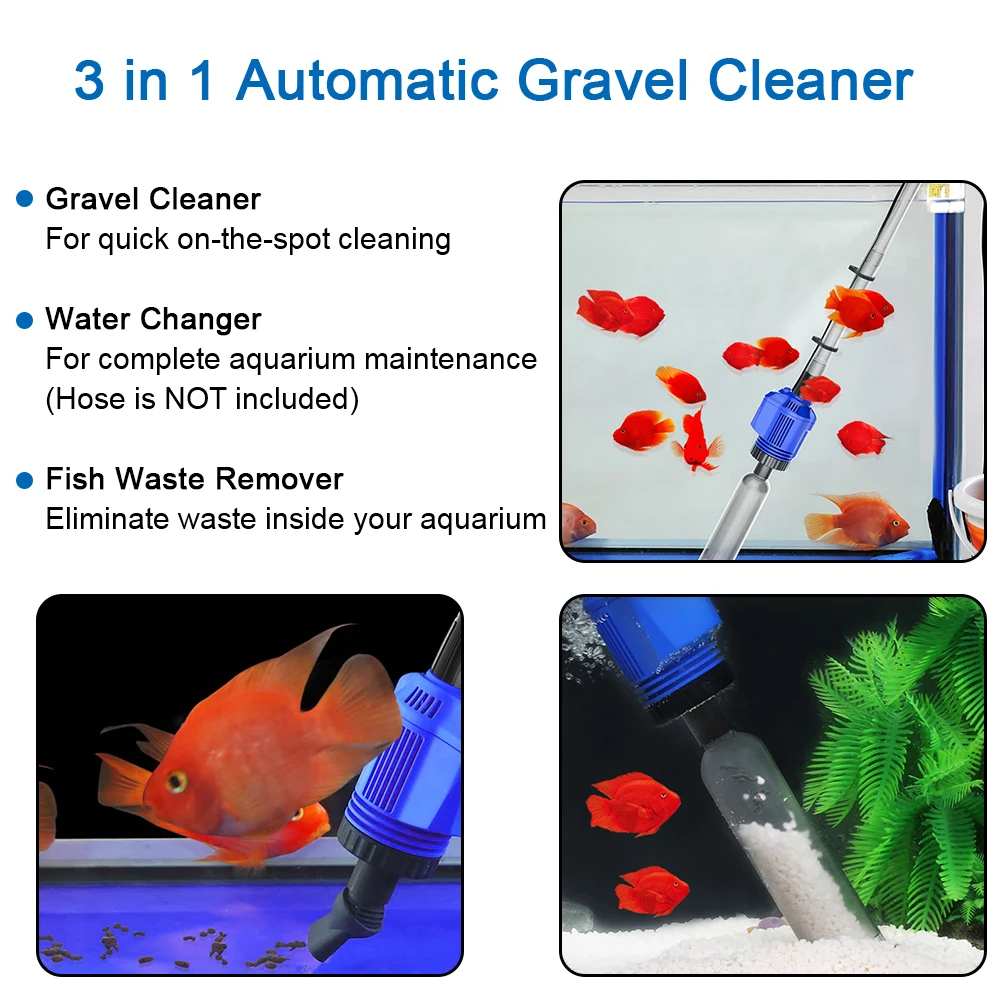 Ons Plug Elektrische Sifon Filter Aquarium Sifon Aangedreven Reiniger Vacuüm Grind Water Wisselaar Vis Tank Zand Wasmachine