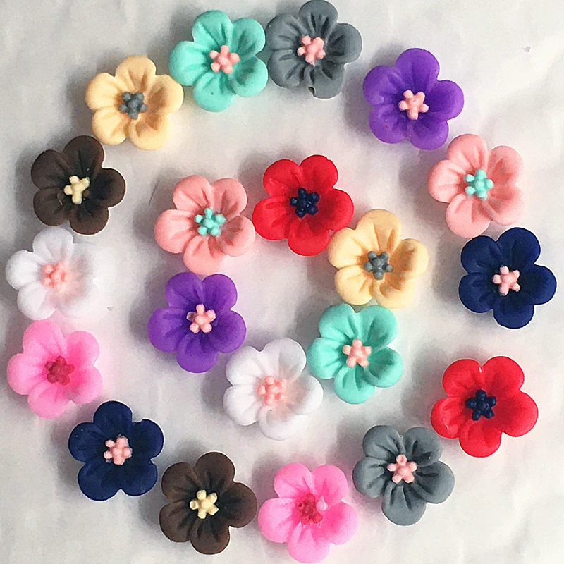 

100Pcs 14mm rose Resin Flowers Decoration Crafts Flatback Cabochon For Scrapbooking Kawaii Cute Diy Accessories