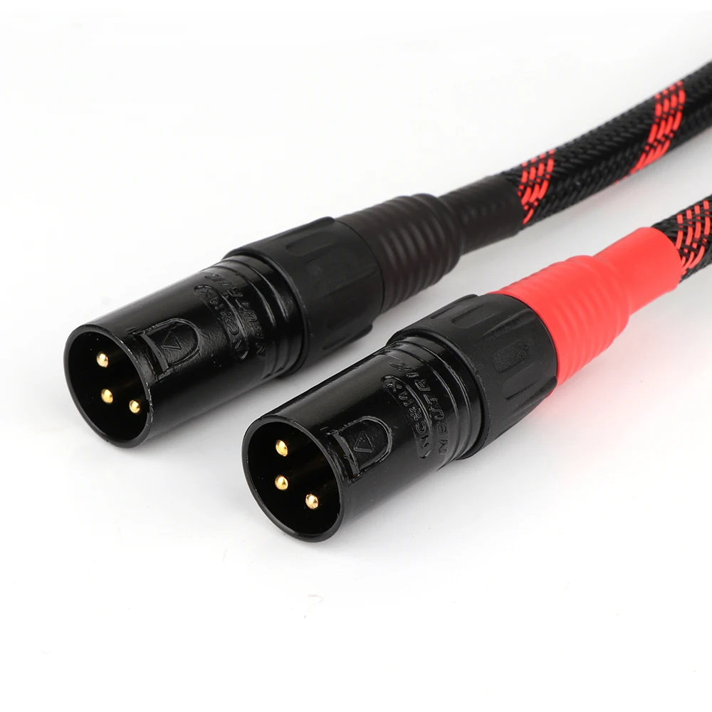 زوج كابل توصيل الصوت النحاسي 5N OCC مع قابس XLR مطلي بالذهب NEUTRIK لمكبر الصوت CD DVD