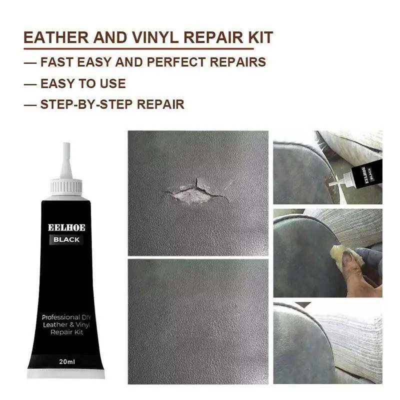 Black white Liquid Leather Repair Kit Auto Complementary Color Paste Car Seat Sofa Holes Scratch Cracks Rips Cream Care Coating