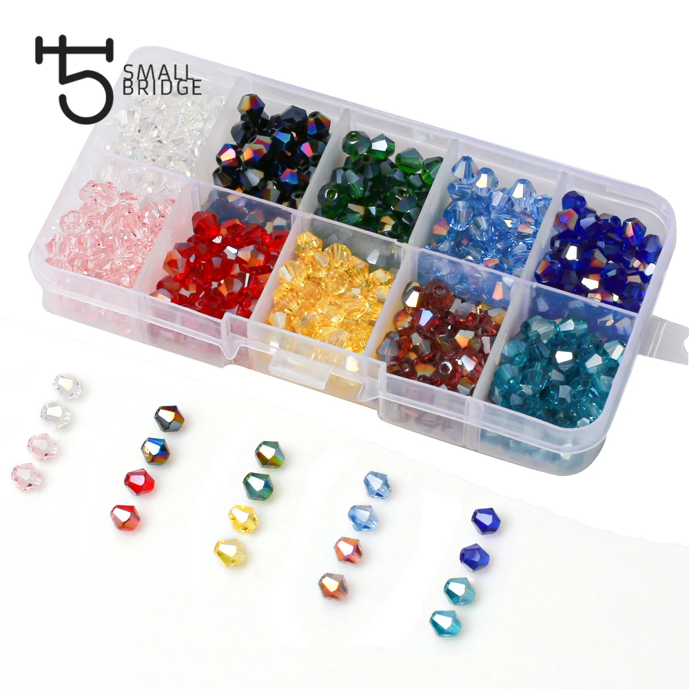 3 4mm Czech Bicone Glass Beads for jewelery Making Diy accessories for woman Faceted loose spacer beads kit wholesale 1400pcs