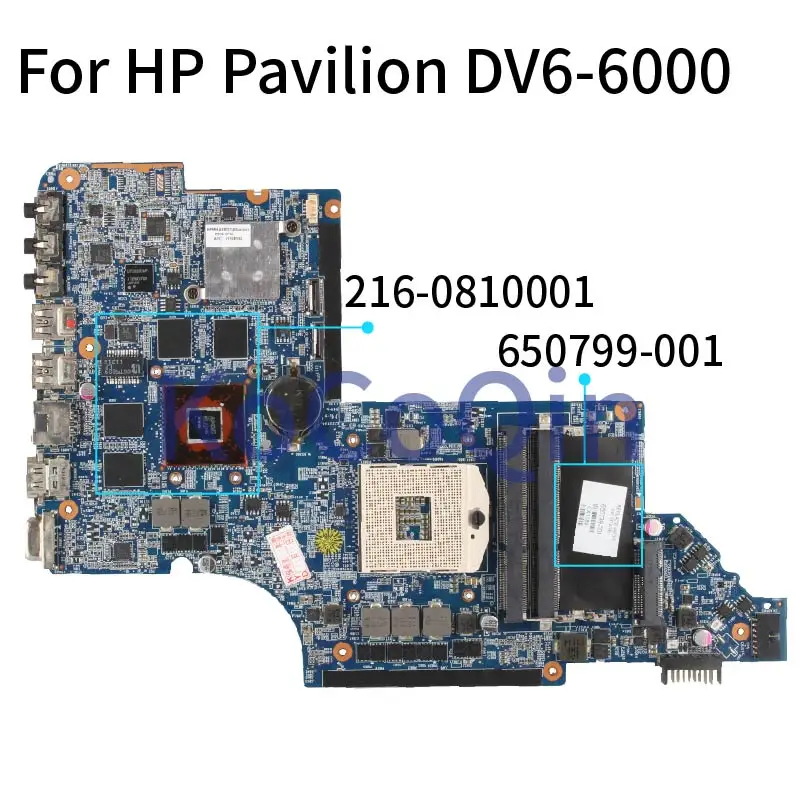 

For HP Pavilion DV6 DV6-6000 HD6770M 1GB HM65 Laptop Motherboard 650799-001 650799-501 216-0810001 DDR3 Notebook Mainboard