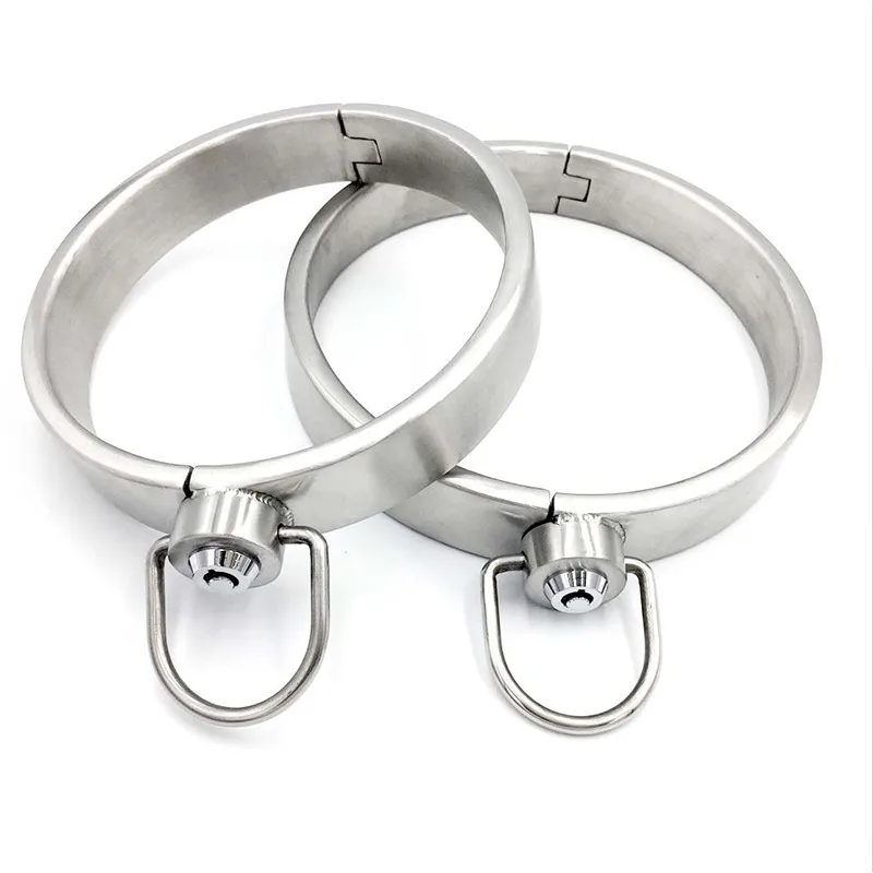 Hi-Q Press Lock Stainless Steel Neck Collar Restraints Fetish Slave BDSM Lockable Choker Neck Cuff Adult Games Sex Shop Couples