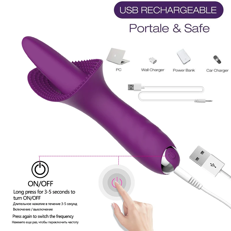 Innovative 10 Speed Vibration Quiet G-spot Tongue Clitoris Stimulator Mini Vibrating Sex Toys for Women Rechargeable Erotic Toys