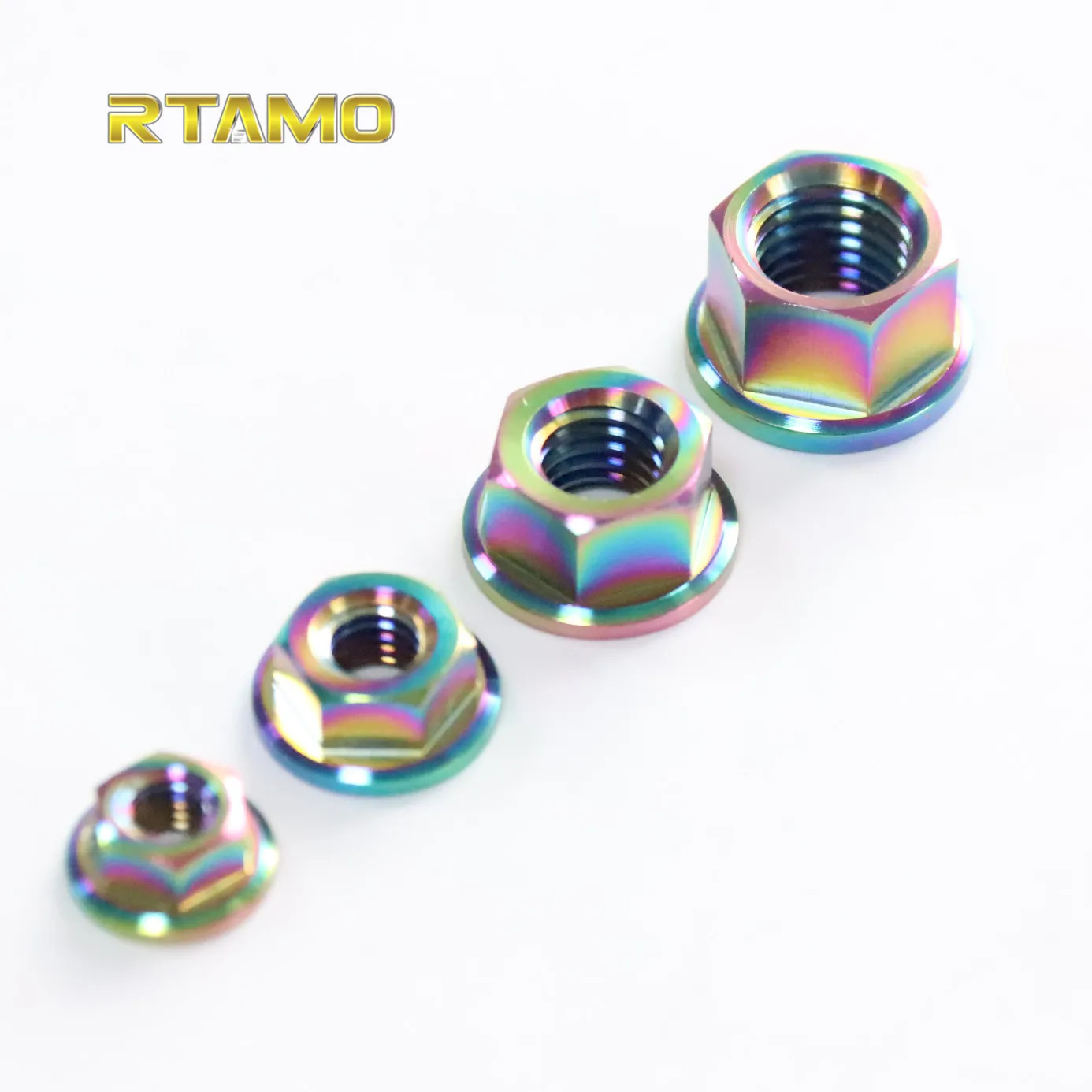 1 PC Titanium Flanged Nuts M5 M6 M8 M10 Flange Nut Screws Ti Bolts for Motorcycle Bicycle Car Parts