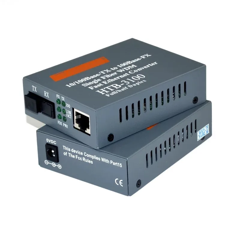 FTTH HTB-3100AB media converter 25KM single-mode 10/100m fiber fiber optic transmitter single-mode receiver switch ethernet