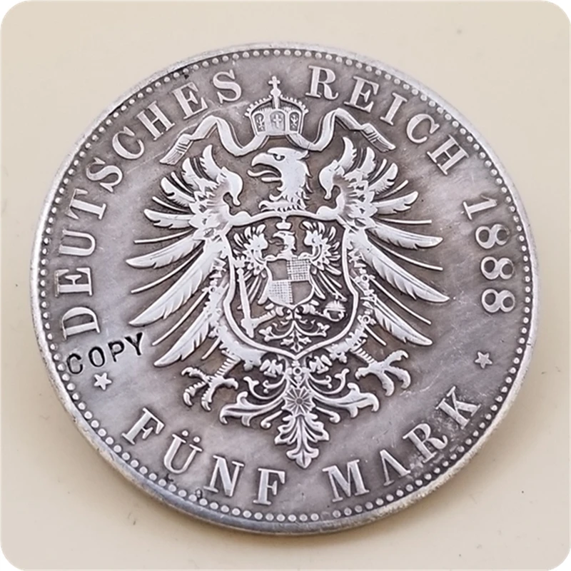 1888 German states (Prussia)5 Mark - Wilhelm II COPY COIN