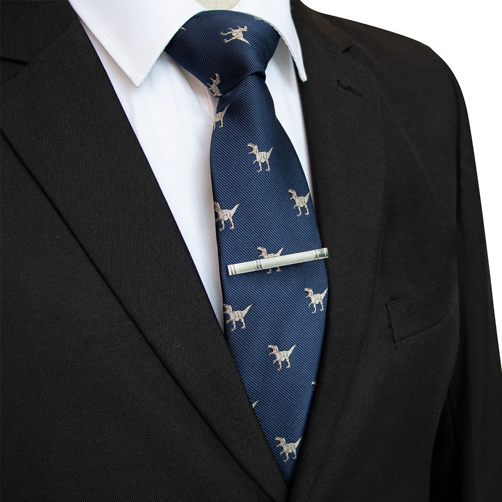 JEMYGINS Krawatte mit Tiermotiv für Herren, Seide, gewebte Krawatte, 8 cm, Cartoon-Dinosaurier, Fuchs, Jacquard, modisch, für Party, Hochzeit, Gravata, Geschenk – Detail 11