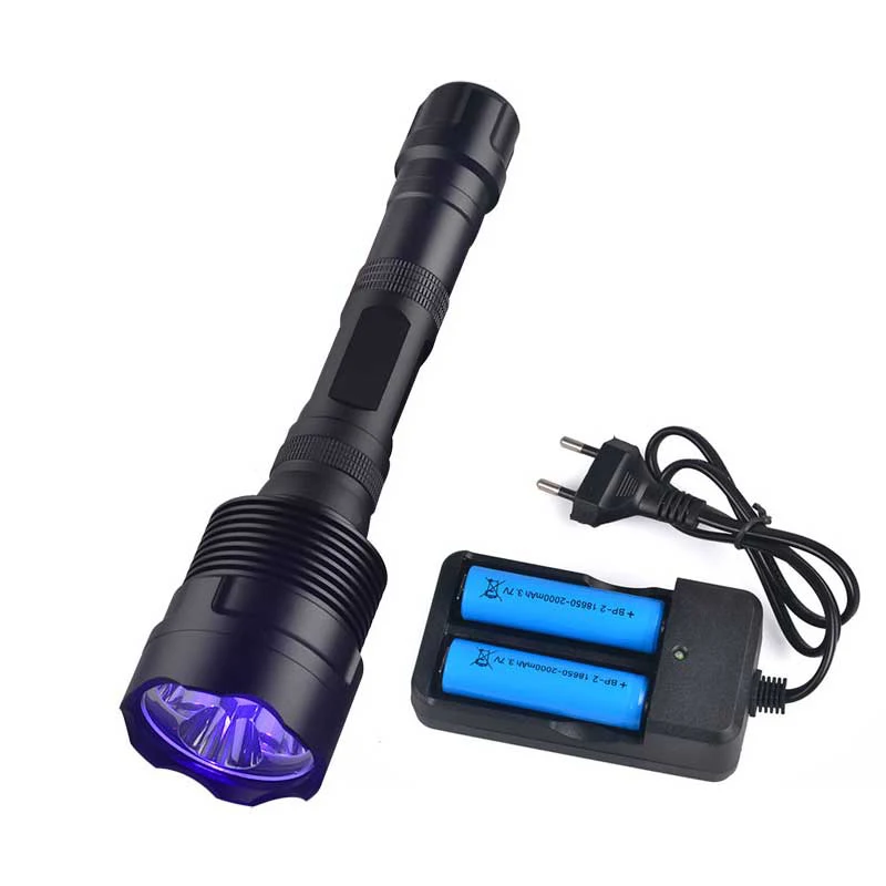 Topcom Powerful 18w 365nm 395nm LED UV Flashlight 3 LED Ultraviolet Lantern Hard Light UV Torch With Black Filter Catch Scorpion