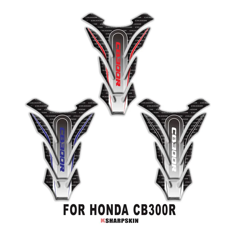 

Motorcycle personality 3D fuel tank pad protective stickers fish bone modification stickers fit honda cb300r